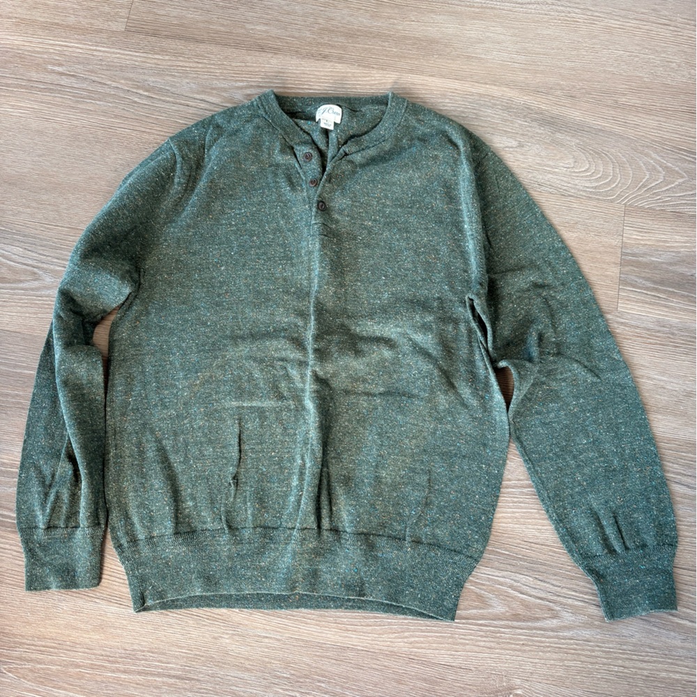 J. Crew Men's Forest Green Henley Shirt